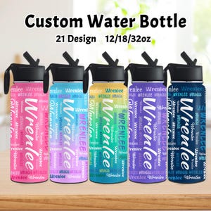 Custom Kids water bottle with name, Personalized Water Bottle with Straw, Insulated Stainless Steel Water Bottle, Back to school Bottle Gift
