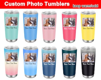 Custom Photo Tumbler Personalized, tumblers and water glasses, Custom tumbler with face, Personalized Dog Mom Tumbler, Mother's Day Tumblers