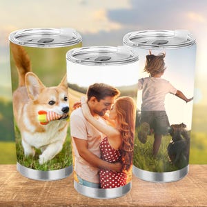 Customized stainless steel tumbler with pictures,Personalized 20  oz Photo Tumbler,Tumbler with logo, Valentine&#39;s Day Gift,Family Memories
