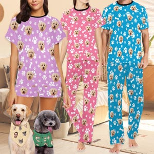 Custom Photo Pajama Set: Personalized Dog Face Pajamas