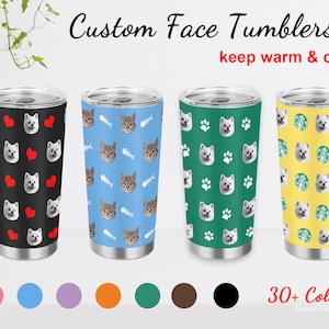 Stainless Steel Tumbler Personalized,Custom Picture Tumbler,Custom Tumbler with face,Personalized Dog Mom Tumbler,Custom Mother's Day Gifts