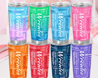 Personalized Name Tumbler, Stainless Steel Travel Mug, Custom Text Gift