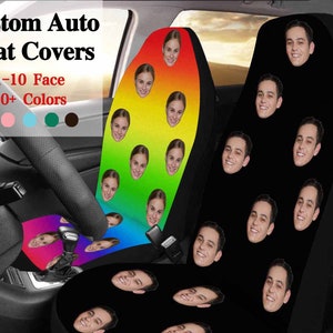 Personalized Face Car Seat Covers, Custom Car Seat Covers, Custom Auto Seat Protectors, Decor for SUV, Gift for husband, Anniversary Gift