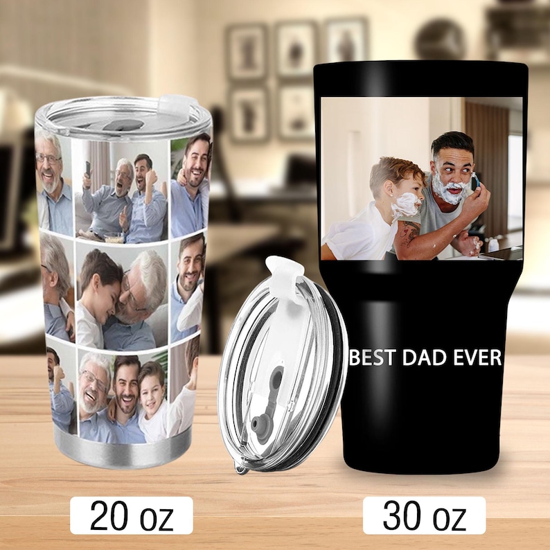 Personalized Photo&Text Tumbler: Custom Picture Stainless Steel Travel Mug, 20oz 30oz 40oz 画像 1