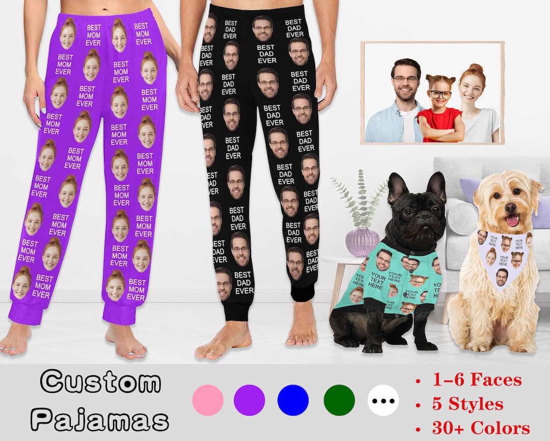 Custom Women Men Pajama Pants, Personalized Dog Pajamas, Custom Dog's