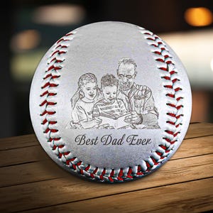 Custom Photo Father&#39;s Day Gifts, Personalized Picture Printed Baseball, Custom Baseball Keepsake, Best Dad ever, Baseball for Dad Grandpa