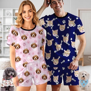 Custom Pet Face Pajamas Set: Personalized Photo Matching Sleepwear