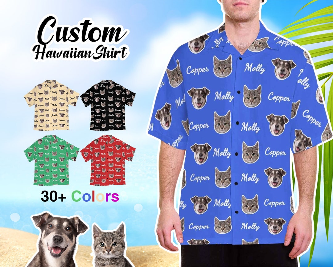 Personalized Pet Hawaiian Shirt With Face for Men, Custom Hawaiian Dog