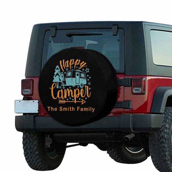 Custom Family Camper Spare Tire Cover: Personalized Text Wheel Cover