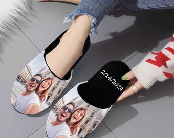Custom Photo Plush Slippers, Personalized Gift
