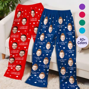 Personalized Photo Pajama Pants: Custom Face/Pet Logo, Soft Polyester