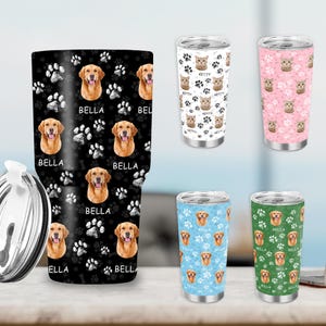 Custom Tumbler With Dog Cat Face,Personalized Photo Tumbler with Text,Custom You Face,Custom Face Mug Travel mug,Mother&#39;s Day Gifts for her