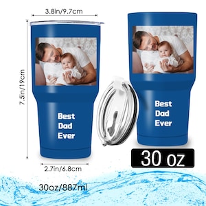 Personalized Photo&Text Tumbler: Custom Picture Stainless Steel Travel Mug, 20oz 30oz 40oz 30 OZ