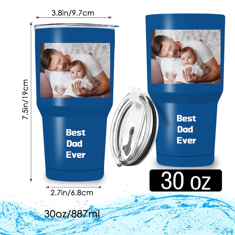 Personalized Photo&Text Tumbler: Custom Picture Stainless Steel Travel Mug, 20oz 30oz 40oz 30 OZ