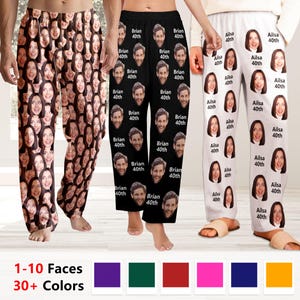 Personalized Photo Pajama Pants: Custom Face Unisex Loungewear