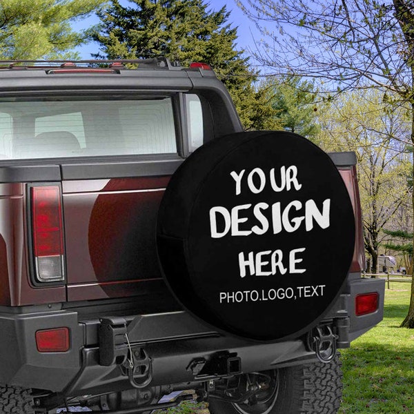 Custom Your Design Spare Tire Cover, Personalized Spare Tire Cover, Your Design Wheel Cover for Jeep Trailer RV SUV, gift for dad husband