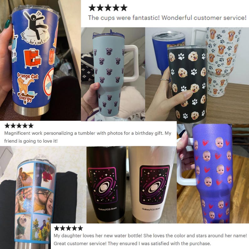 Personalized Photo&Text Tumbler: Custom Picture Stainless Steel Travel Mug, 20oz 30oz 40oz 画像 4