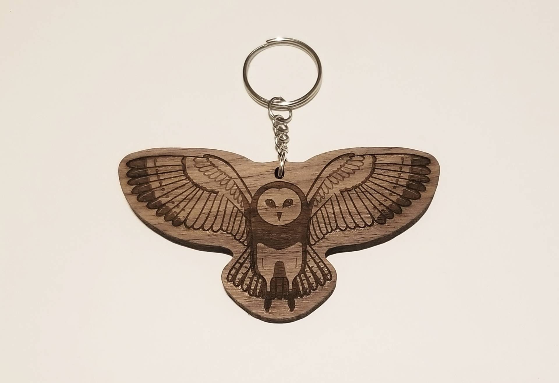 Owl keychain, Wood Burned Keychain, wooden keychain, Animal keychain, Bird Key Ring, Customizable ke