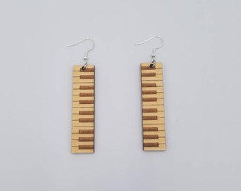 Piano Earrings, Keyboard Earrings, Wooden Earrings, Music Earrings, hypoallergenic Earrings, Gift for pianist, gift for music teacher