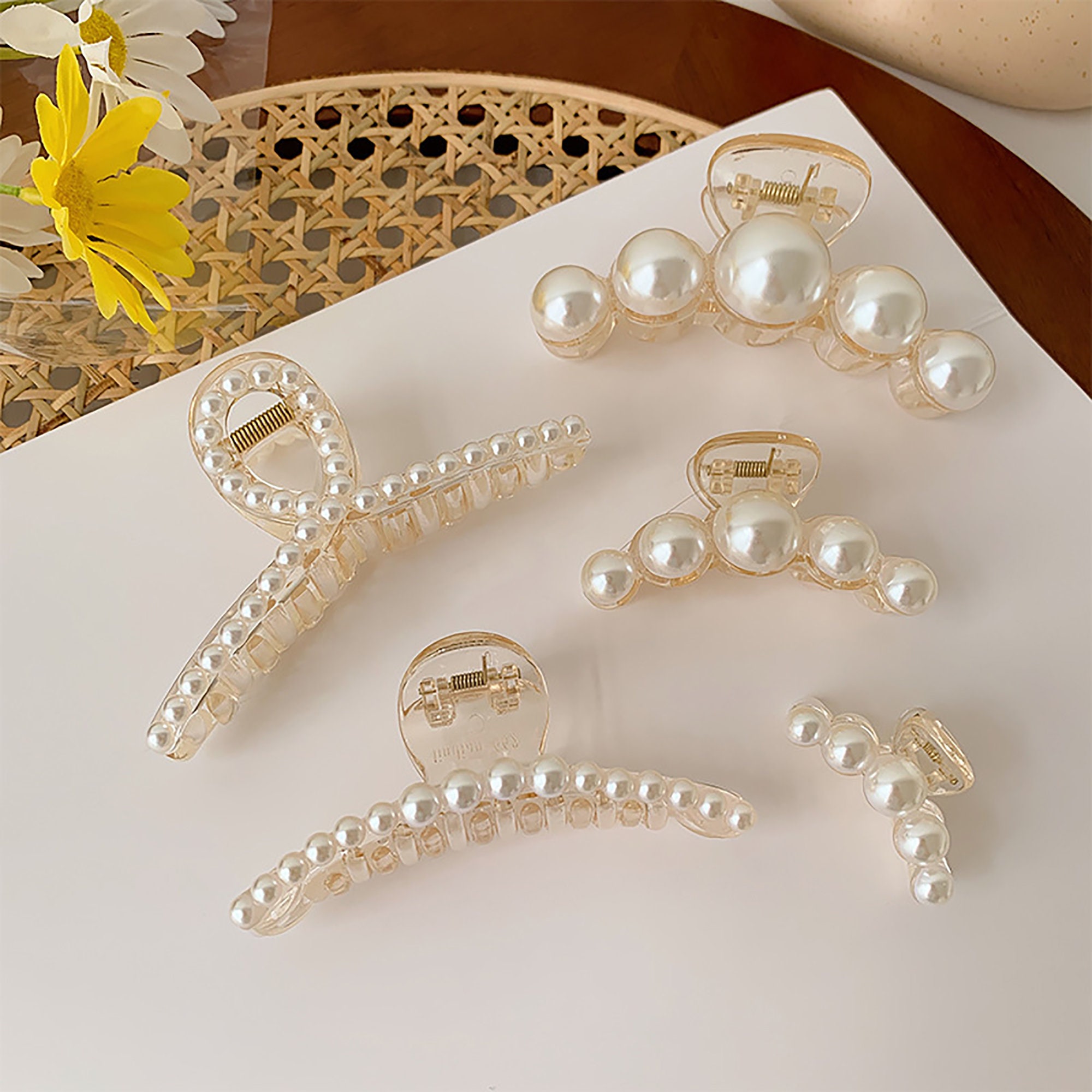 1 PC Cute Pearl Plastic Hair Claw Clips Nonslip Large Girls - Etsy UK