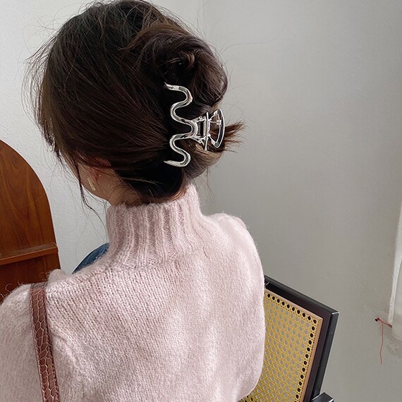 Korean Metal Wave Hair Claw Fashion Hairpins Simple Hair Etsy