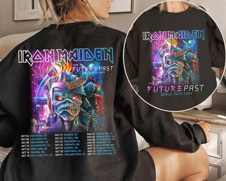 Iron Maiden Shirt, the Future Past Tour Sweatshirt, Iron Maiden Tour