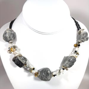 Labradorite Adventurous Nuggets with Pearls and Citrine Crystal Unique One of a Kind Necklace