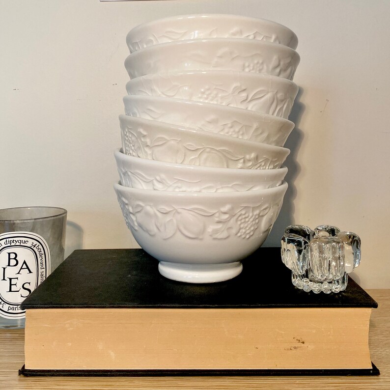 Vintage Quadrifoglio Ceramica Italian White Bowls Etsy