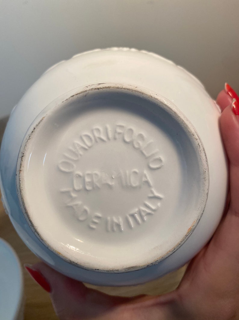 Vintage Quadrifoglio Ceramica Italian White Bowls Etsy