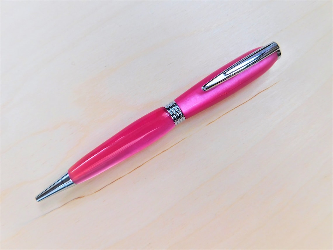 106 Custom Made Pink Acrylic Pen With Chrome Hardware Etsy