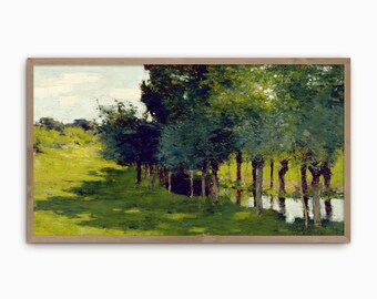 Sunset Trees Art for Samsung Frame TV Frame TV Art Landscape Painting Vintage Art Antique Decor Digital Art TV Instant Download #TV12