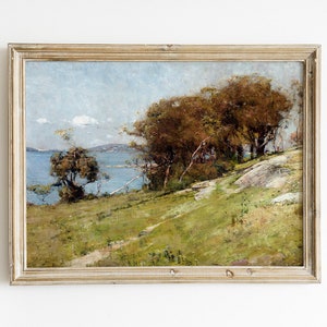 PRINTABLE Trees Landscape Painting Trees on a Hillside Landscape Art Antique Decor INSTANT DOWNLOAD #54 Vintage Art
