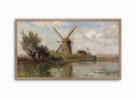 Country Samsung Frame TV Art File Landscape Painting#129 4k TV Image File Farmhouse Decor Country Landscape Painting Cottage Decor