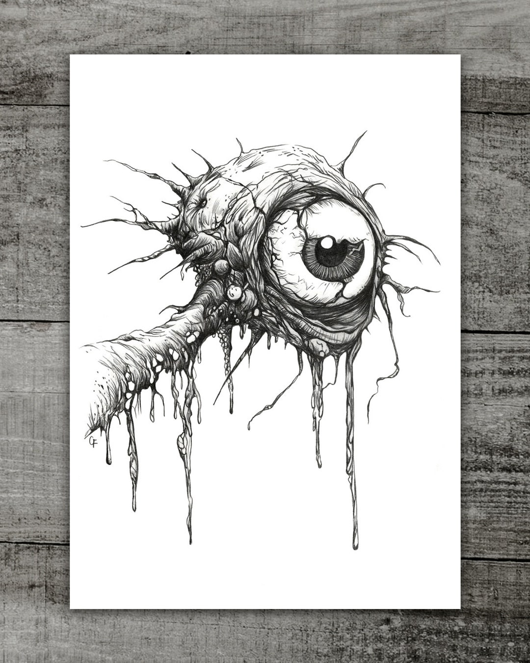 ORIGINAL Dark Art Surrealism Drawing Monster Sketch Horror Creepy