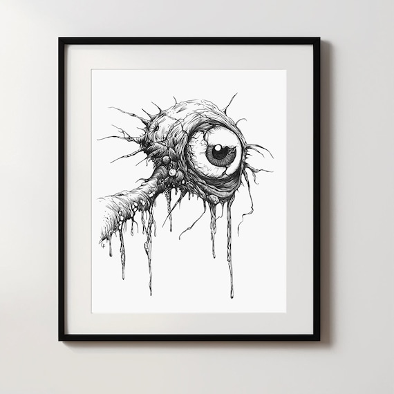 Eye - PRINT from the Original Drawing, Dark Art