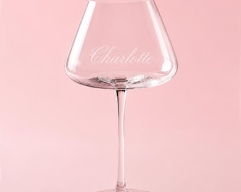 Personalized Etched Wine Glass | Custom Name Wine Glass | Bridesmaid Gift | Housewarming Gift | Custom Wine Glass