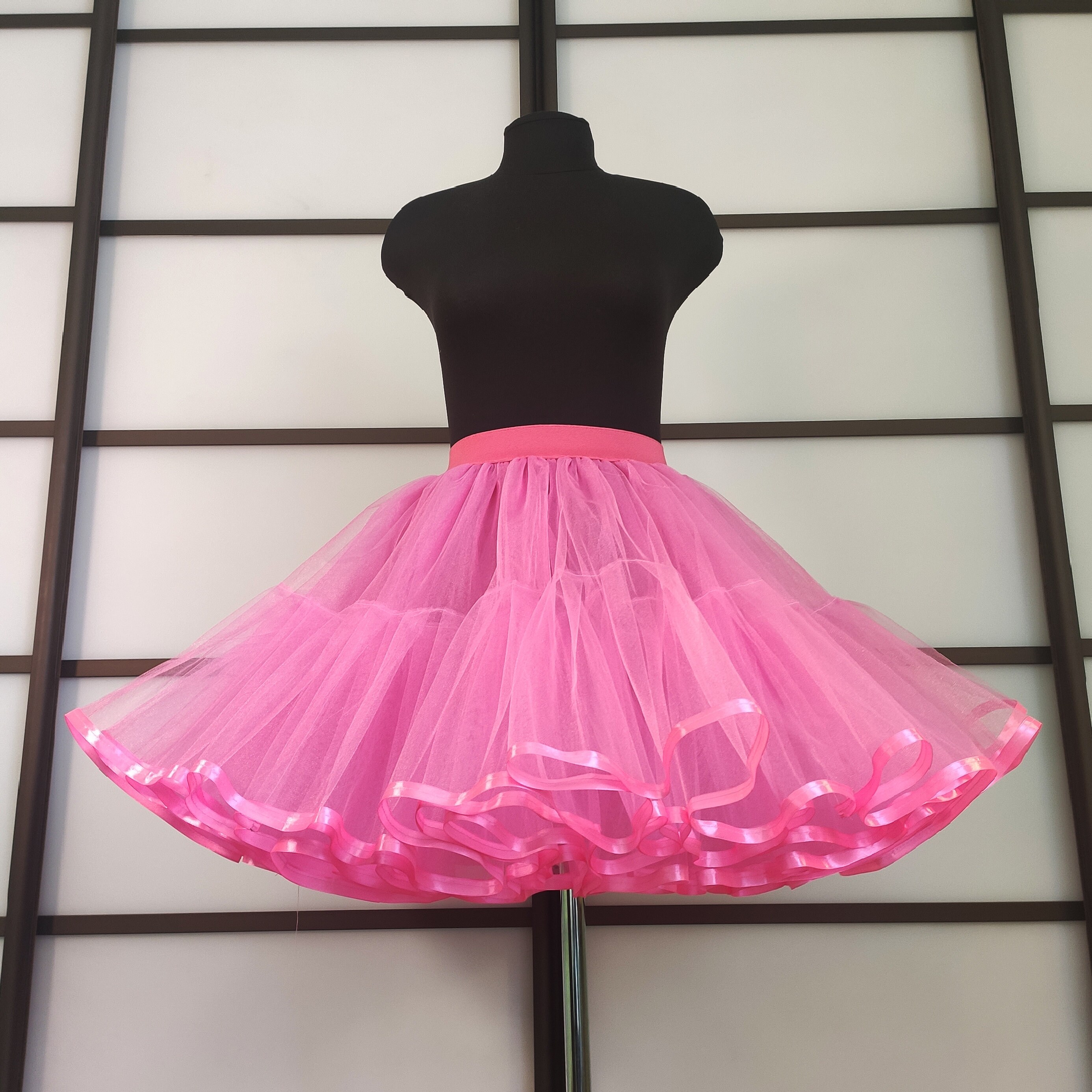Skirtpetticoat with satin ribbon 14 colors tulle skirt Plus Etsy