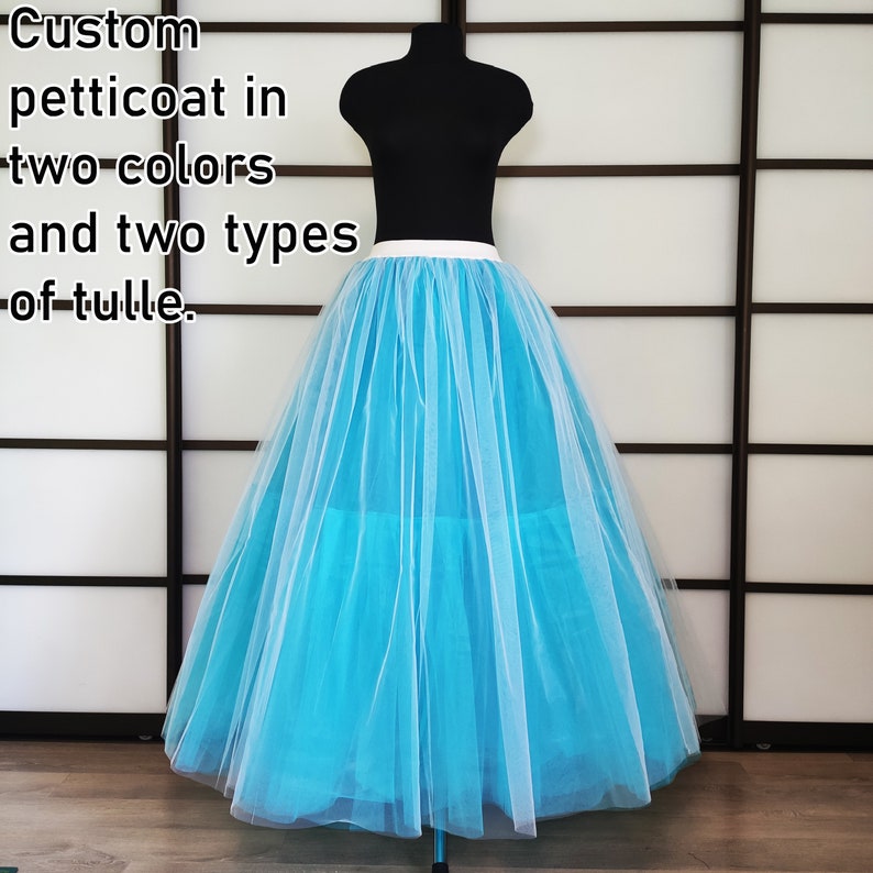 Petticoat from two types of tulle, Plus size petticoat, Lolita petticoat, Petticoat women, Bridal petticoat, Wedding petticoat image 8