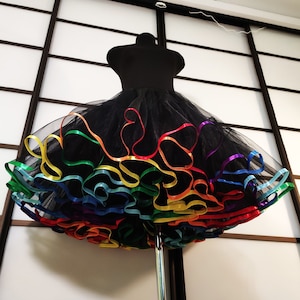 Rainbow petticoat, Tulle Petticoats, Wedding petticoat, Lolita plus size petticoat, Pinup Rockabilly, ruffed petticoat, lush tulle skirt