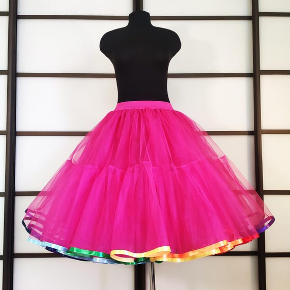 Vintage 1950s Ballet Bubble Skirt - Tulle Petticoat Tutu In Rainbow (Large-X-Large) - View #10