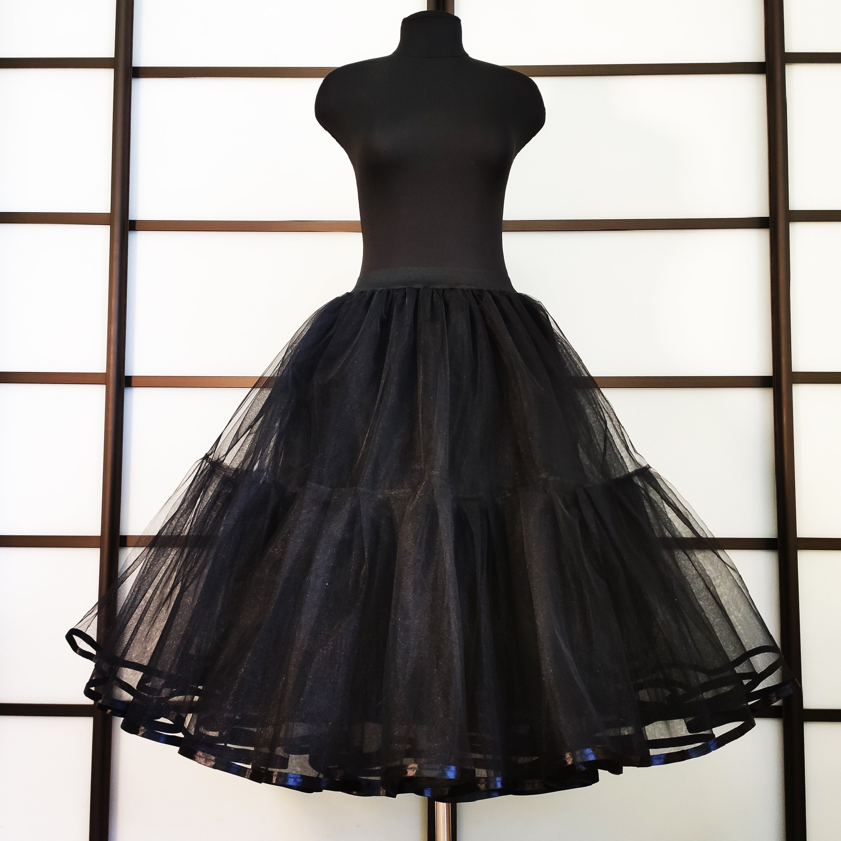 Petticoat with satin ribbon 14 colors Plus size petticoat Etsy