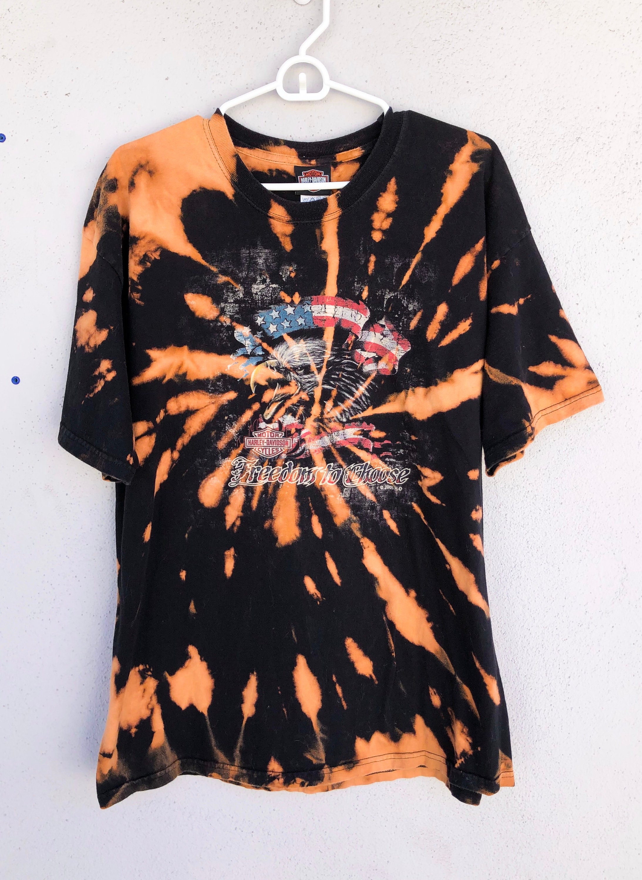 VINTAGE HARLEY Davidson Tie Dye Handmade Tshirt Size XL | Etsy