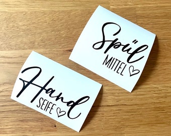 Sticker Handseife oder Spülmittel | Vinylsticker Seife | Aufkleber | Sticker | Beschriftung Seife | Beschriftung Spülmittel | Vinylaufkleber