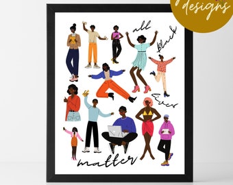 All Black Lives Matter Poster | Black Lives Matter Wall Art | Social Justice Wall Art | Human Rights Poster | DIGITAL DOWNLOAD