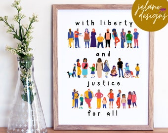Justice for All Wall Art | Social Justice Print | Printable Human Rights Wall Decor | School Office Poster | DIGITAL DOWNLOAD