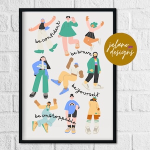 Girl Power Wandkunst | Diverse Frauen Wandkunst | Frauen Empowerment Poster | Positive Sprüche Klassenzimmer Poster | DIGITALER DOWNLOAD
