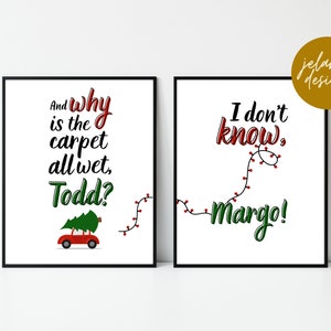 Navidad vacaciones pared arte / Navidad decoración impresiones / arte navideño divertido / Todd y Margo decoración imprimible / DIGITAL DESCARGAR