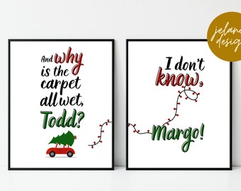 Christmas Vacation Wall Art | Christmas Decor Prints | Funny Christmas Art | Todd and Margo Printable Decor | DIGITAL DOWNLOAD