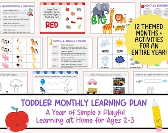 Toddler Monthly Learning Plan Printable | Preschool Weekly Daily Activities | Home Learning Schedule for Ages 1–3 | Year of Simple Learning