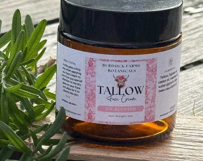 Farm fresh Tallow Face Cream,Grass Fed,Hydrating & Soothing, face moisturizer